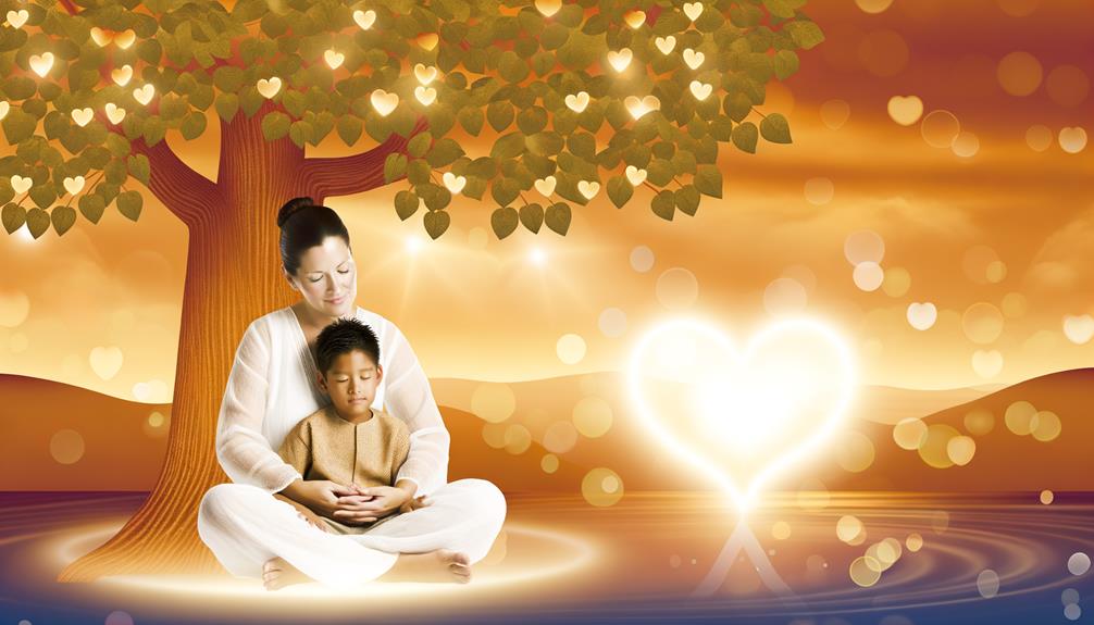 caring mother shields child