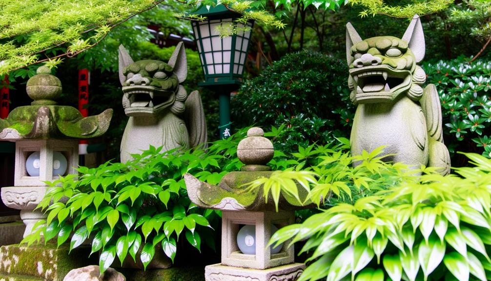 guardian lion dog statues japan