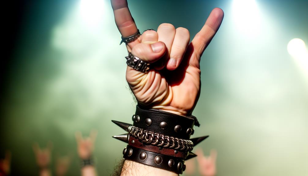 metalheads making devil horns