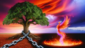 phoenix rising from ashes