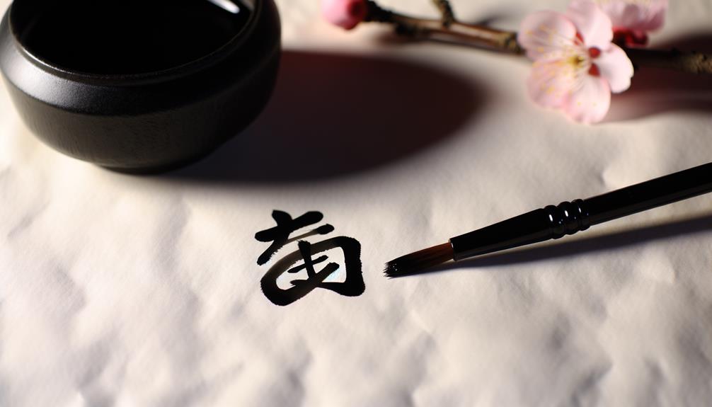 practicing japanese characters diligently