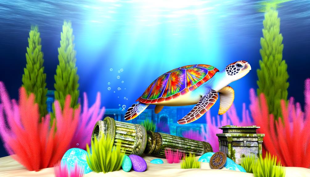 revered turtle art motif